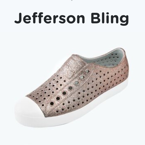 Native Other - Native Kids Water Shoes in Sparkly Metal Bling/ Shell White